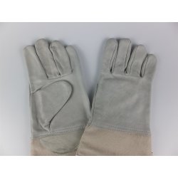 Glänzende Handschuhe aus Rindsleder und mit der Lüftung