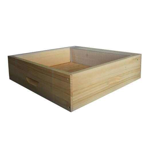 APIFORMES Futterzarge Für Dadant10/Farrar/Langstroth – 505x413x130mm, 14l, Holz, Für Imkerei (unbehandelt, Mit Gitter)